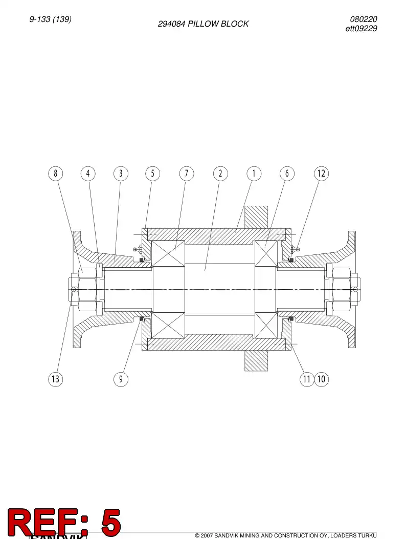00044270 000 442 70 Flange - Sandvik Technical Drawing