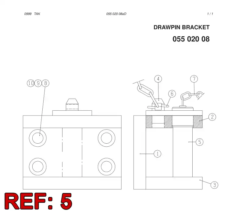 00590818 005 908 18 Pin, Locking - Sandvik Technical Drawing