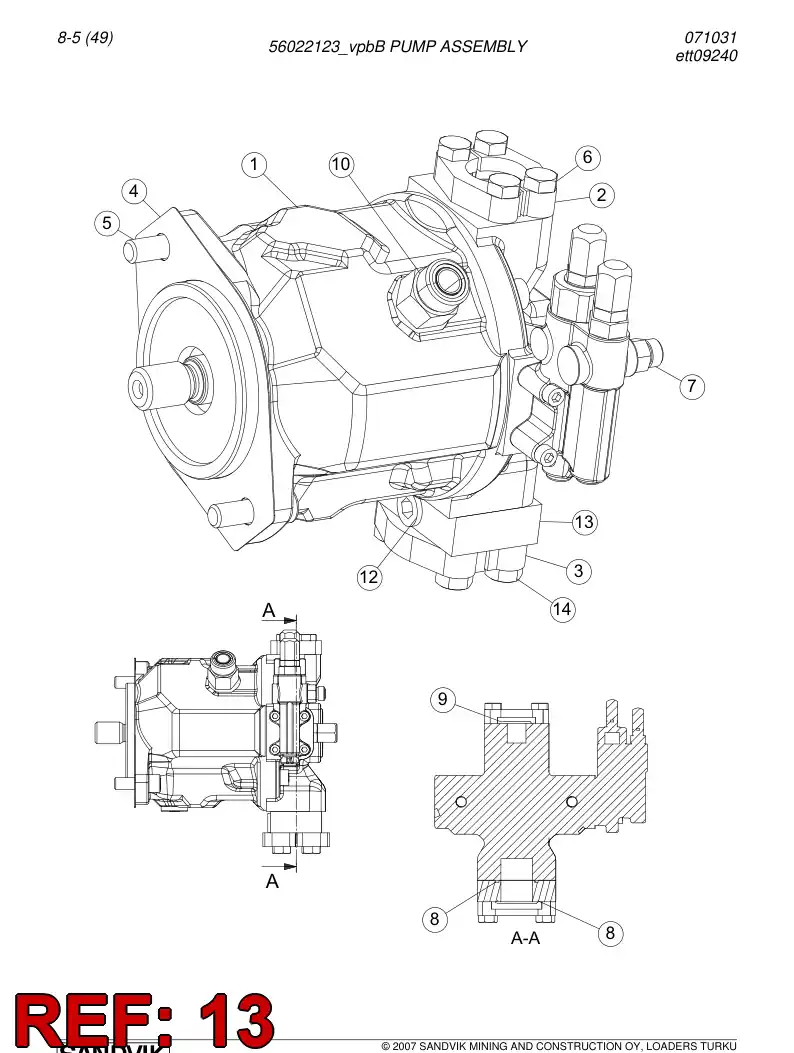 00661490 006 614 90 Connector - Sandvik Technical Drawing