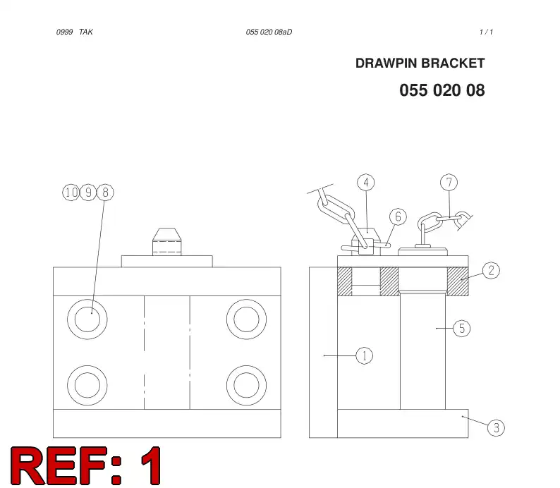 00685158 006 851 58 REAR PLATE - Sandvik Technical Drawing