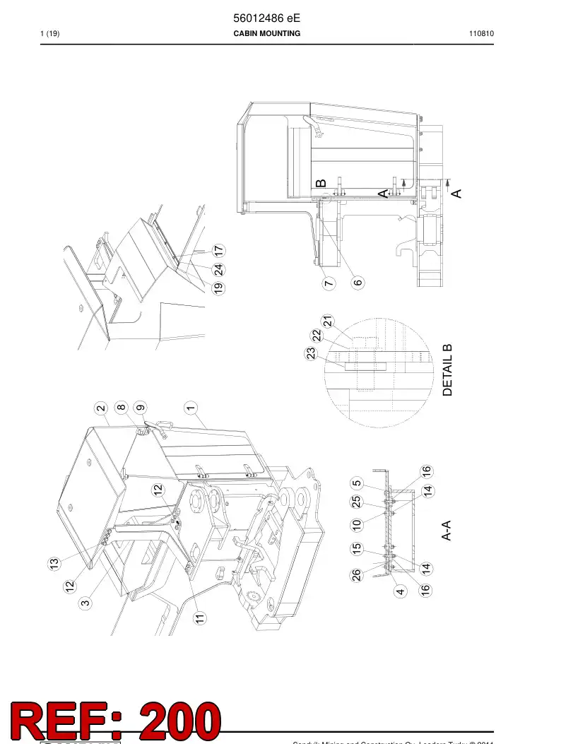 00701450 007 014 50 Handle - Sandvik Technical Drawing