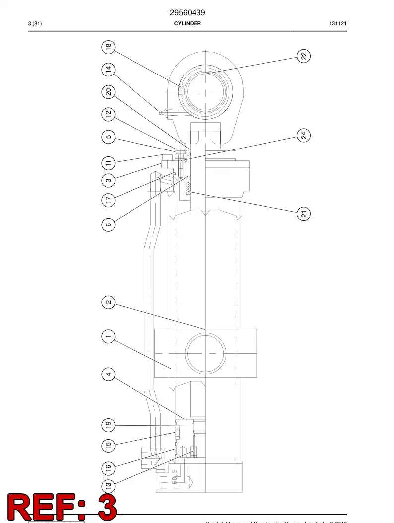 00720380 007 203 80 Head, Cylinder - Sandvik Technical Drawing