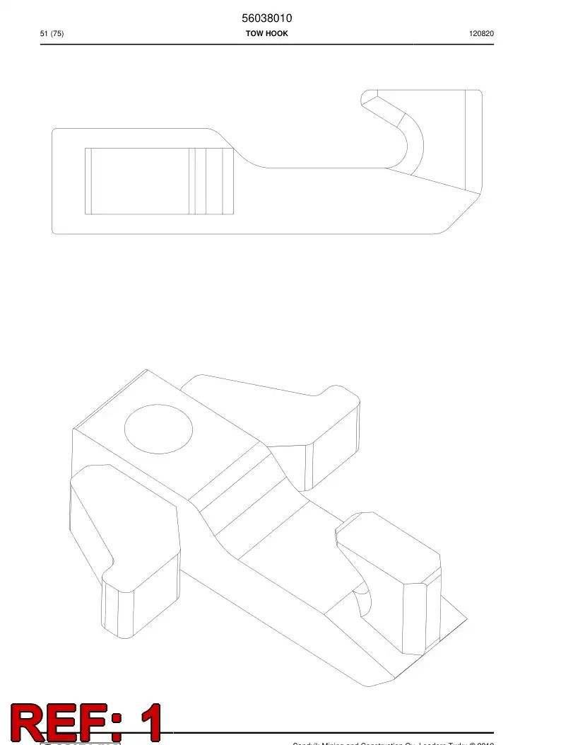 00782510 007 825 10 Tow hook - Sandvik Technical Drawing