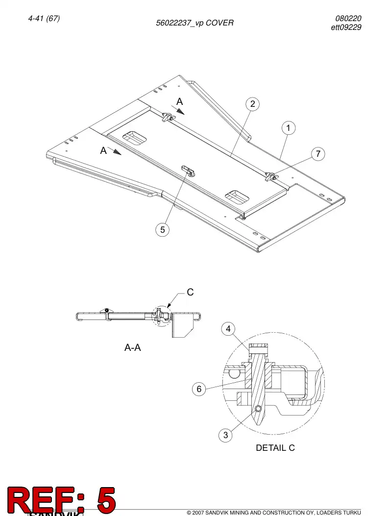 00809040 008 090 40 Handle - Sandvik Technical Drawing
