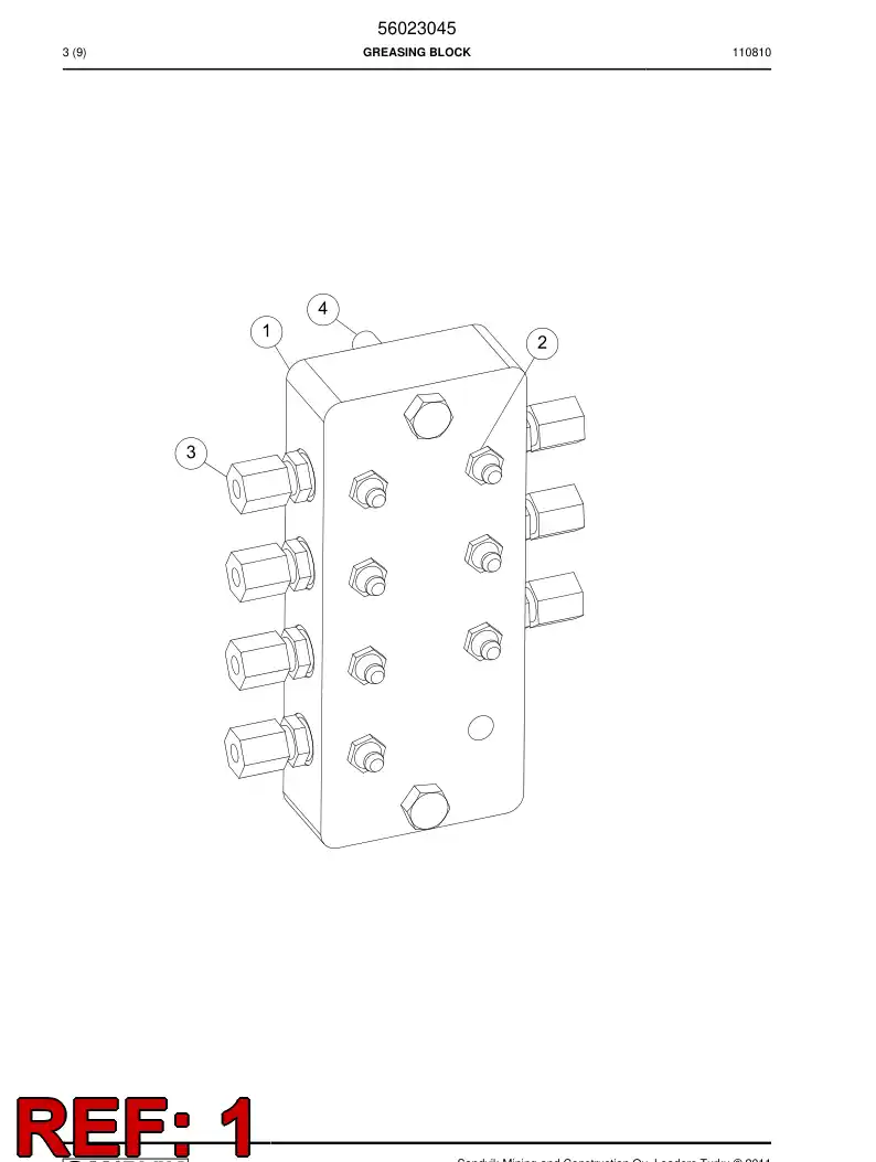 00822710 008 227 10 Distibuting block - Sandvik Technical Drawing