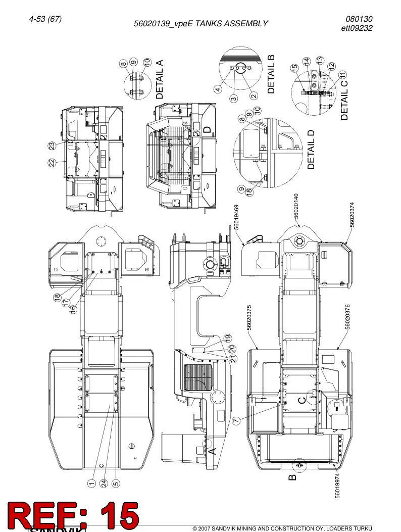 00892650 008 926 50 Hydraulic hose - Sandvik Technical Drawing