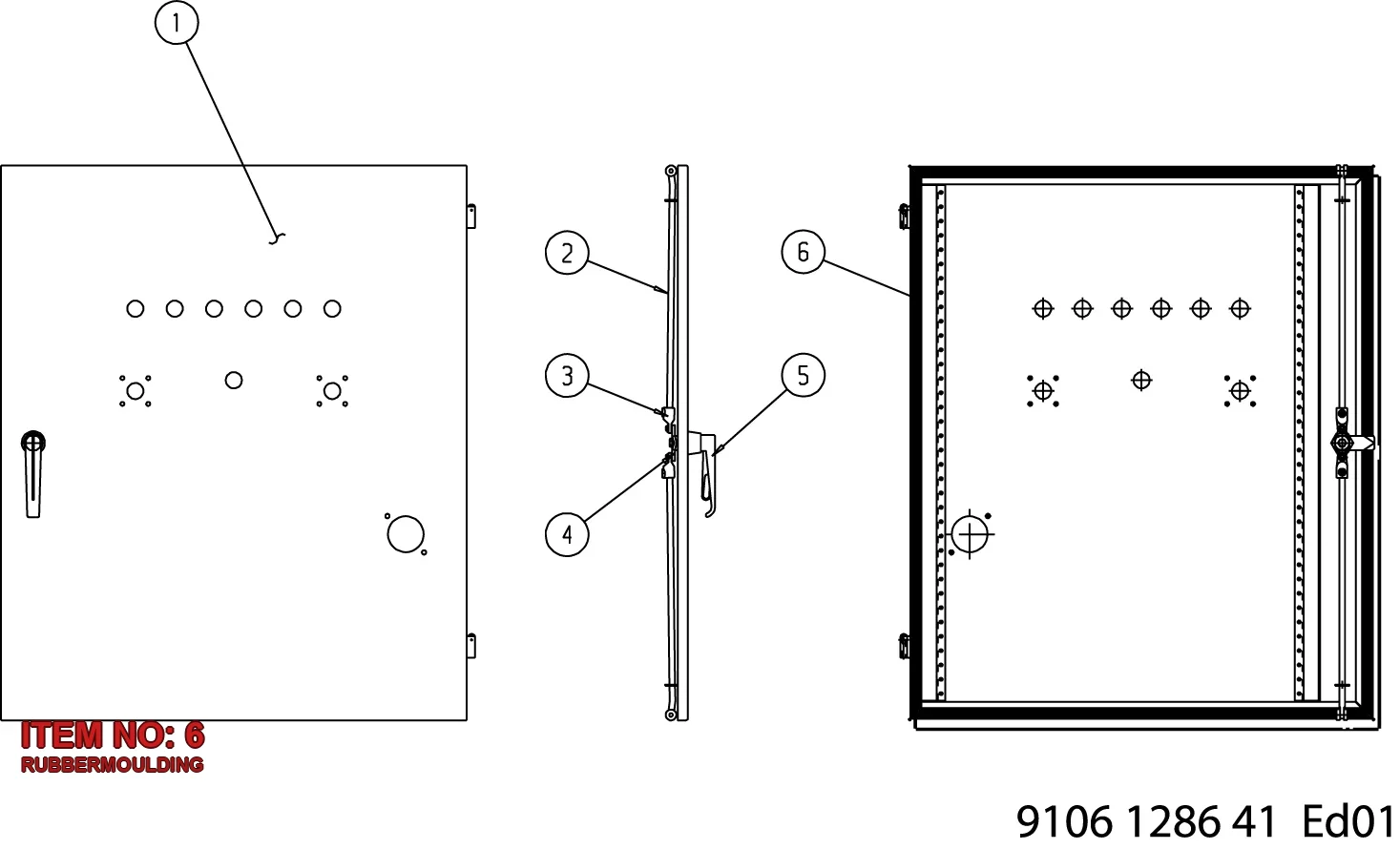 0090 7005 01 RUBBERMOULDING - Technical Drawing