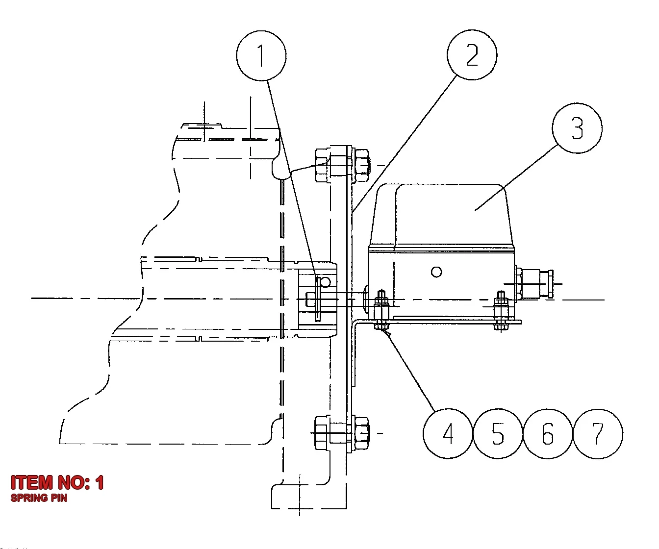 0108 1198 00 SPRING PIN - Technical Drawing