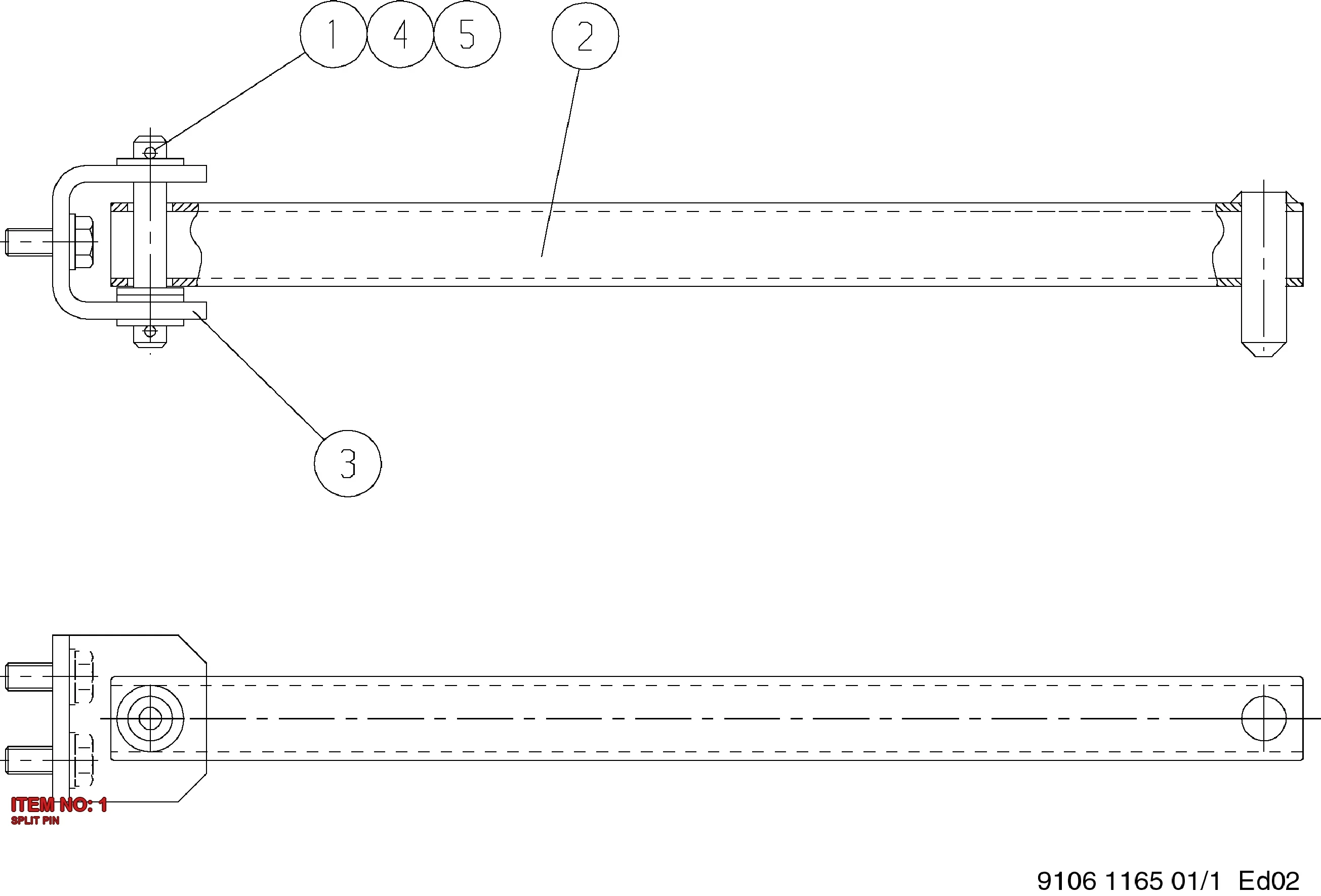 0111 1307 00 SPLIT PIN - Technical Drawing