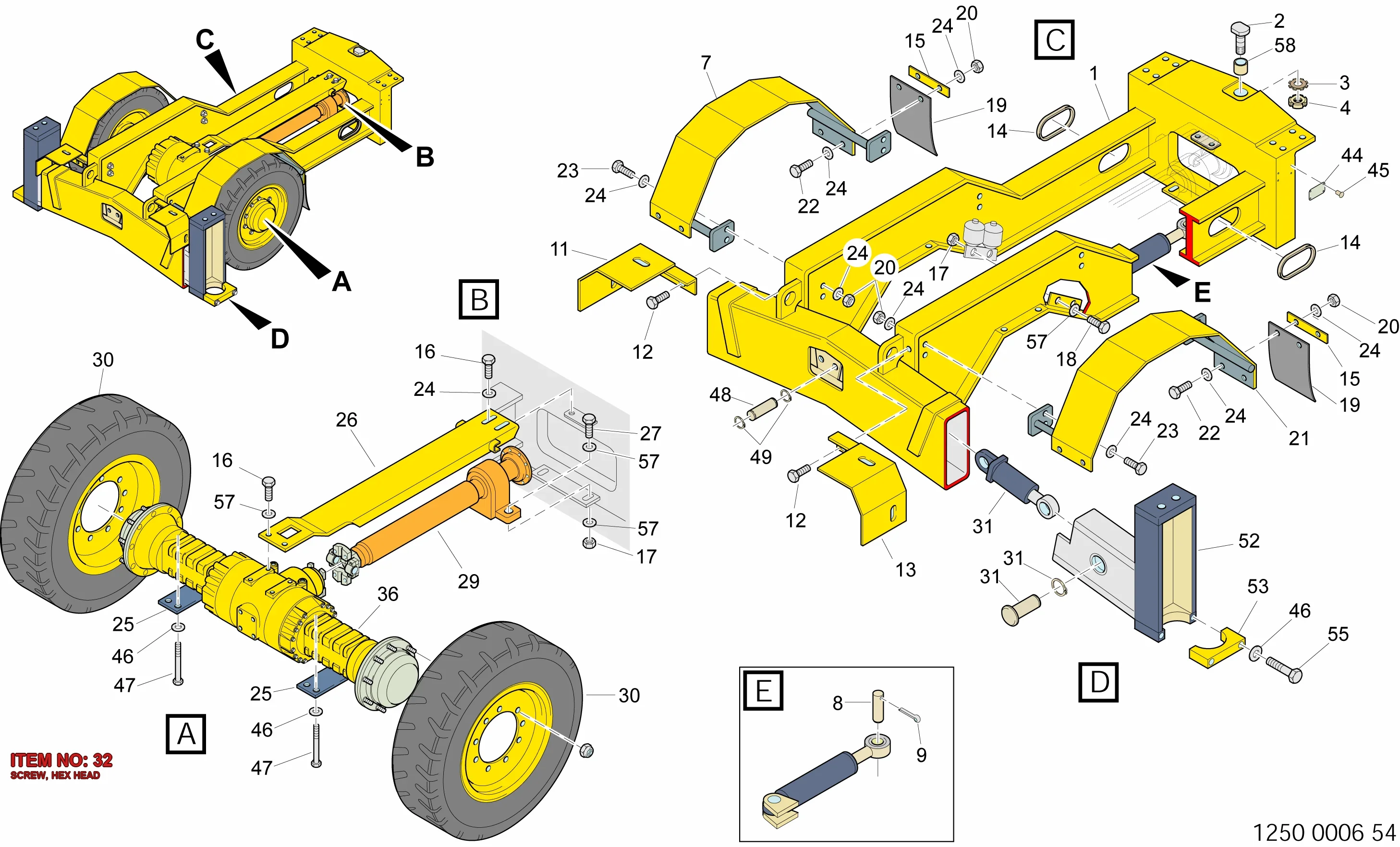 0144 4000 32 SCREW, HEX HEAD - Technical Drawing