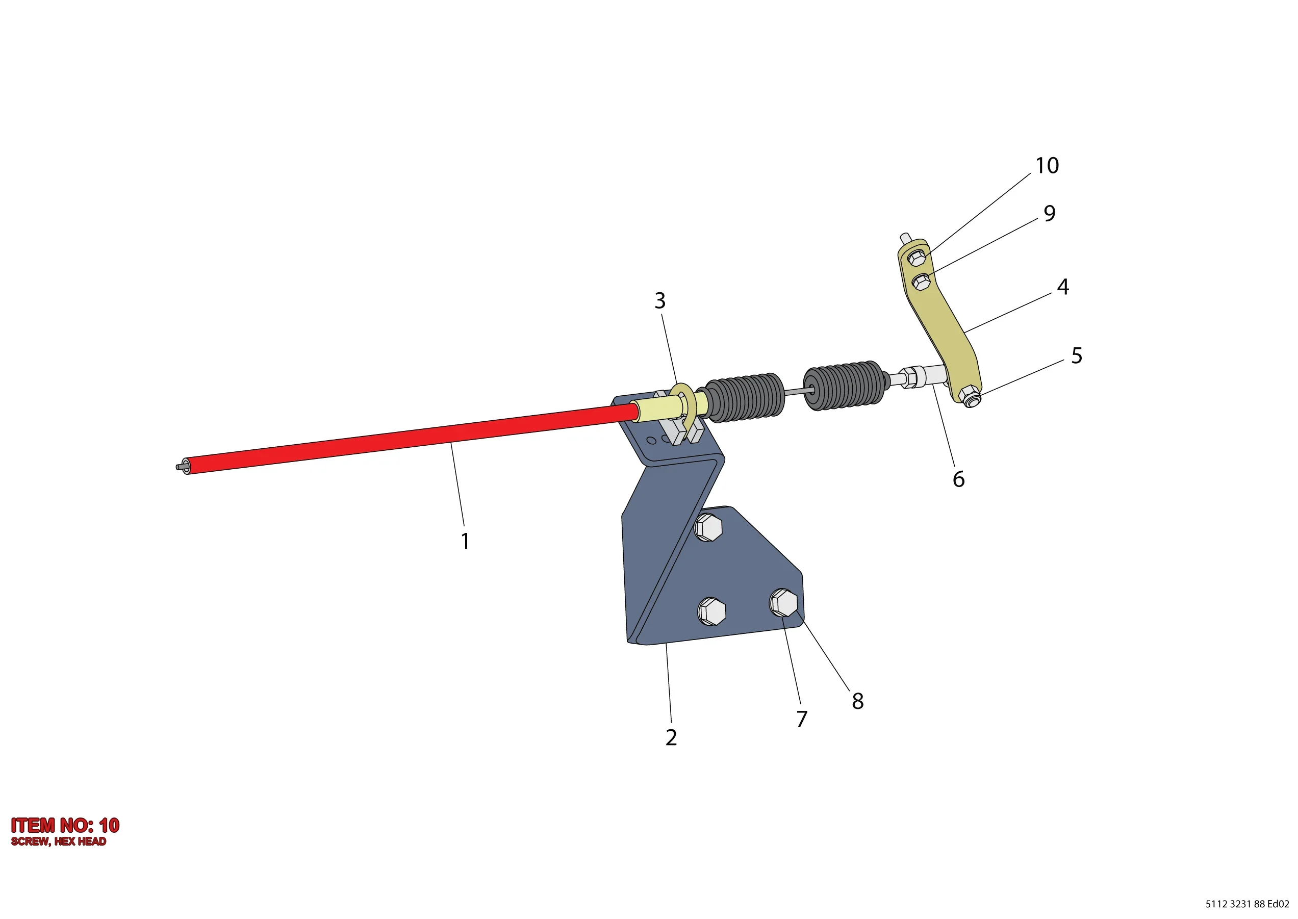 0147 1207 03 SCREW, HEX HEAD - Technical Drawing