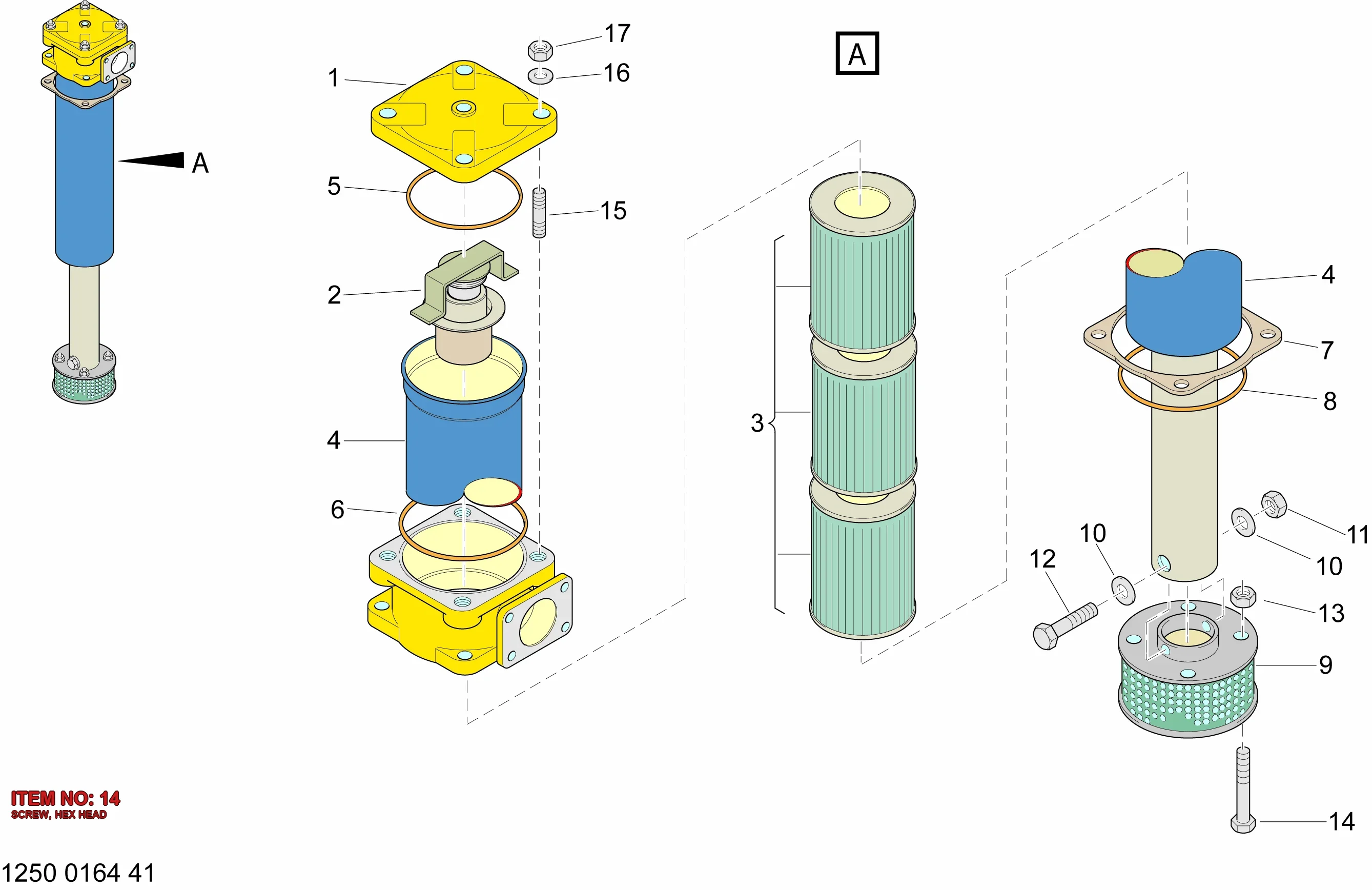 0147 1219 03 SCREW, HEX HEAD - Technical Drawing