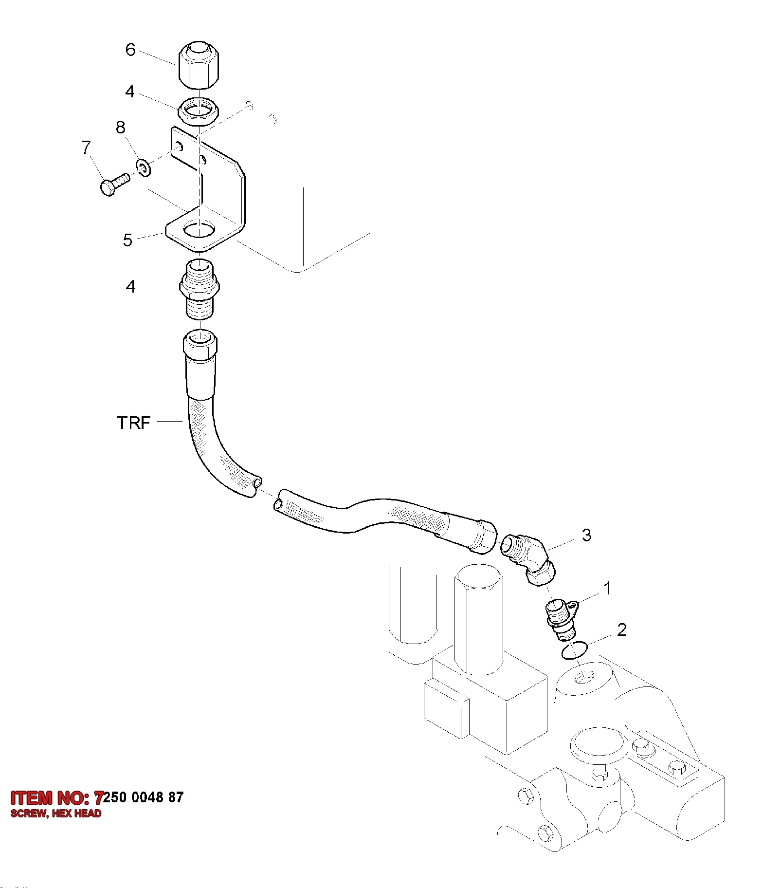 0147 1244 03 SCREW, HEX HEAD - Technical Drawing
