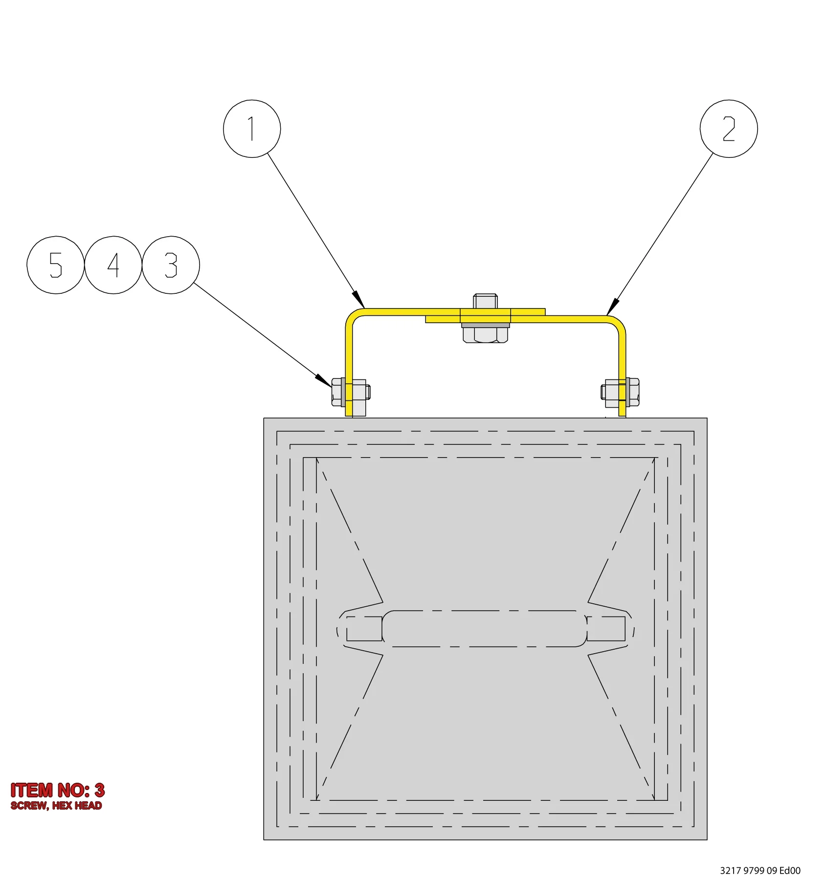 0147 1246 03 SCREW, HEX HEAD - Technical Drawing
