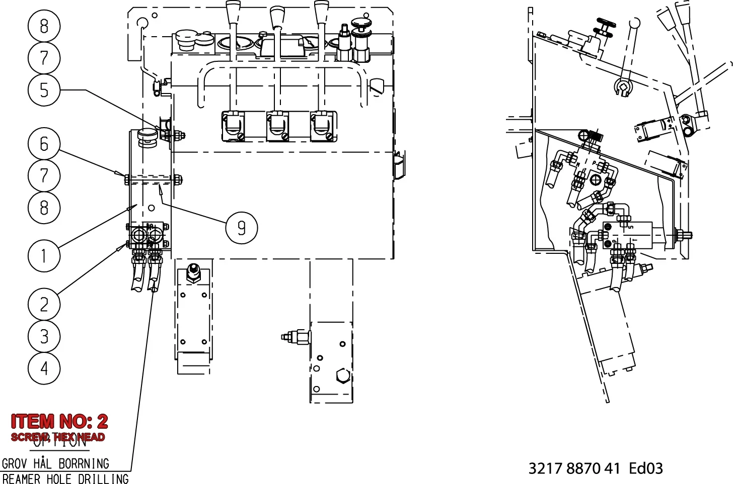 0147 1253 03 SCREW, HEX HEAD - Technical Drawing