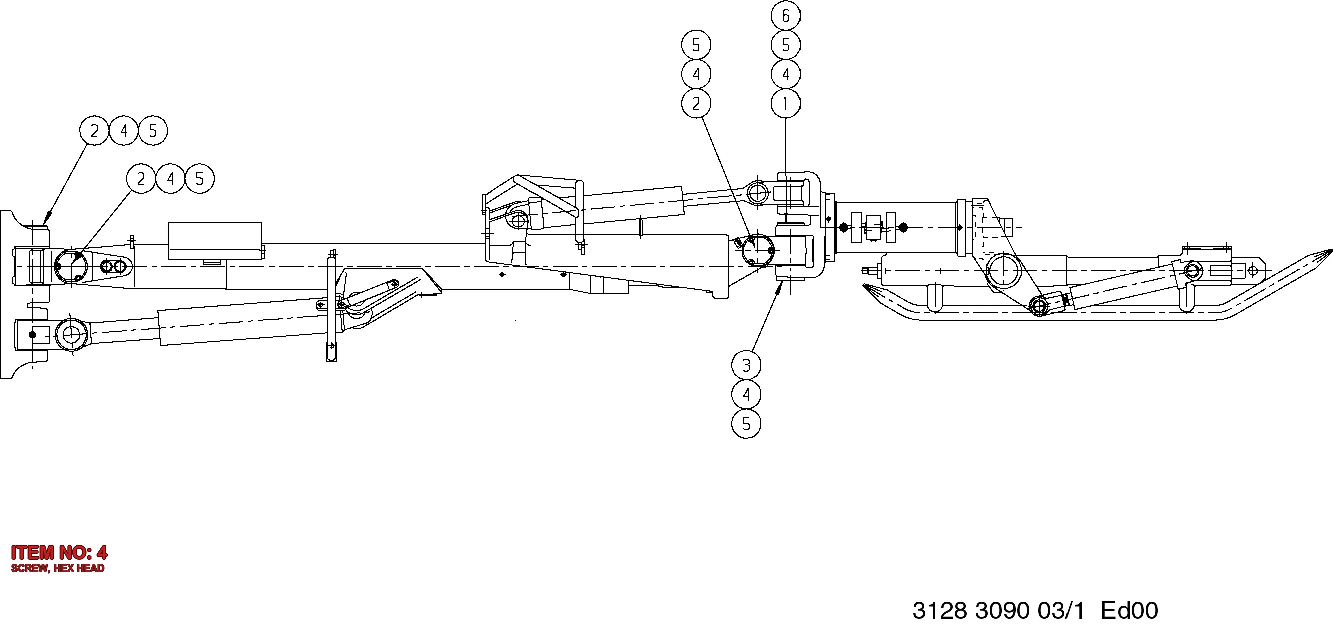 0147 1326 03 SCREW, HEX HEAD - Technical Drawing
