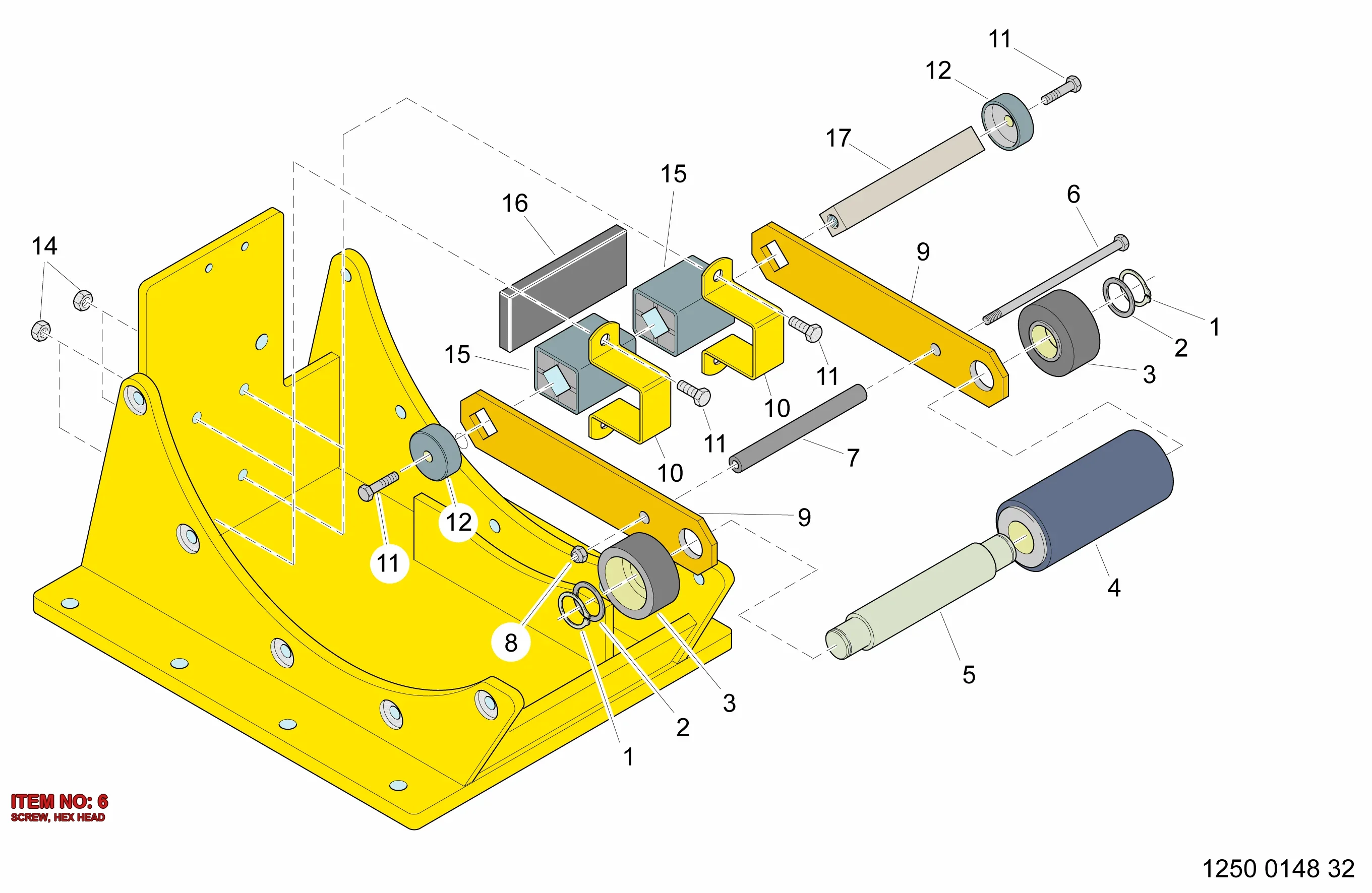 0147 1343 03 SCREW, HEX HEAD - Technical Drawing