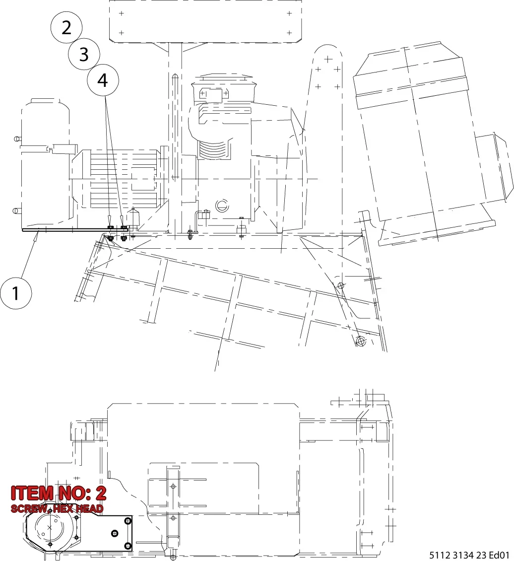 0147 1365 03 SCREW, HEX HEAD - Technical Drawing