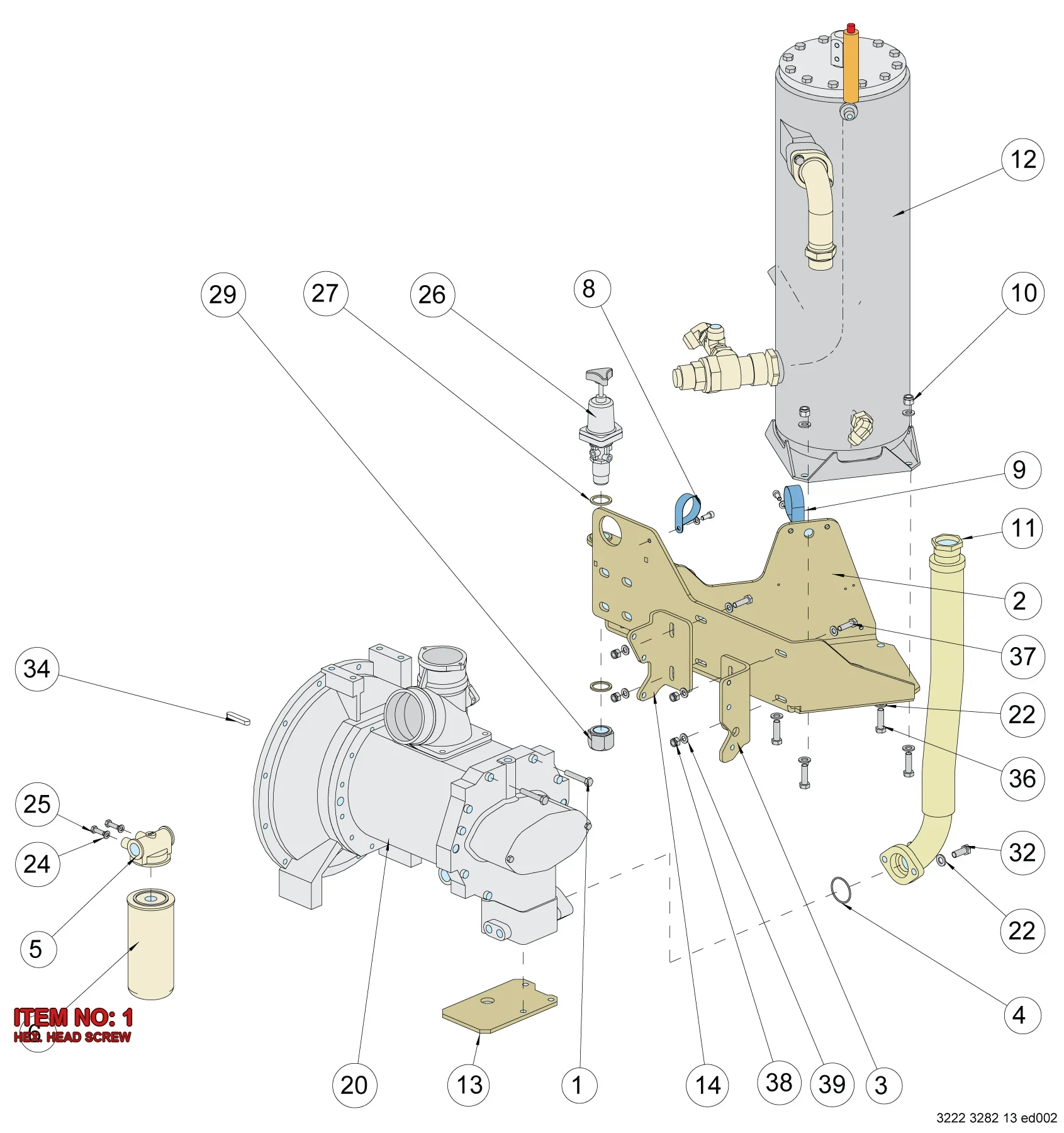 0147 1369 12 HEX. HEAD SCREW - Technical Drawing