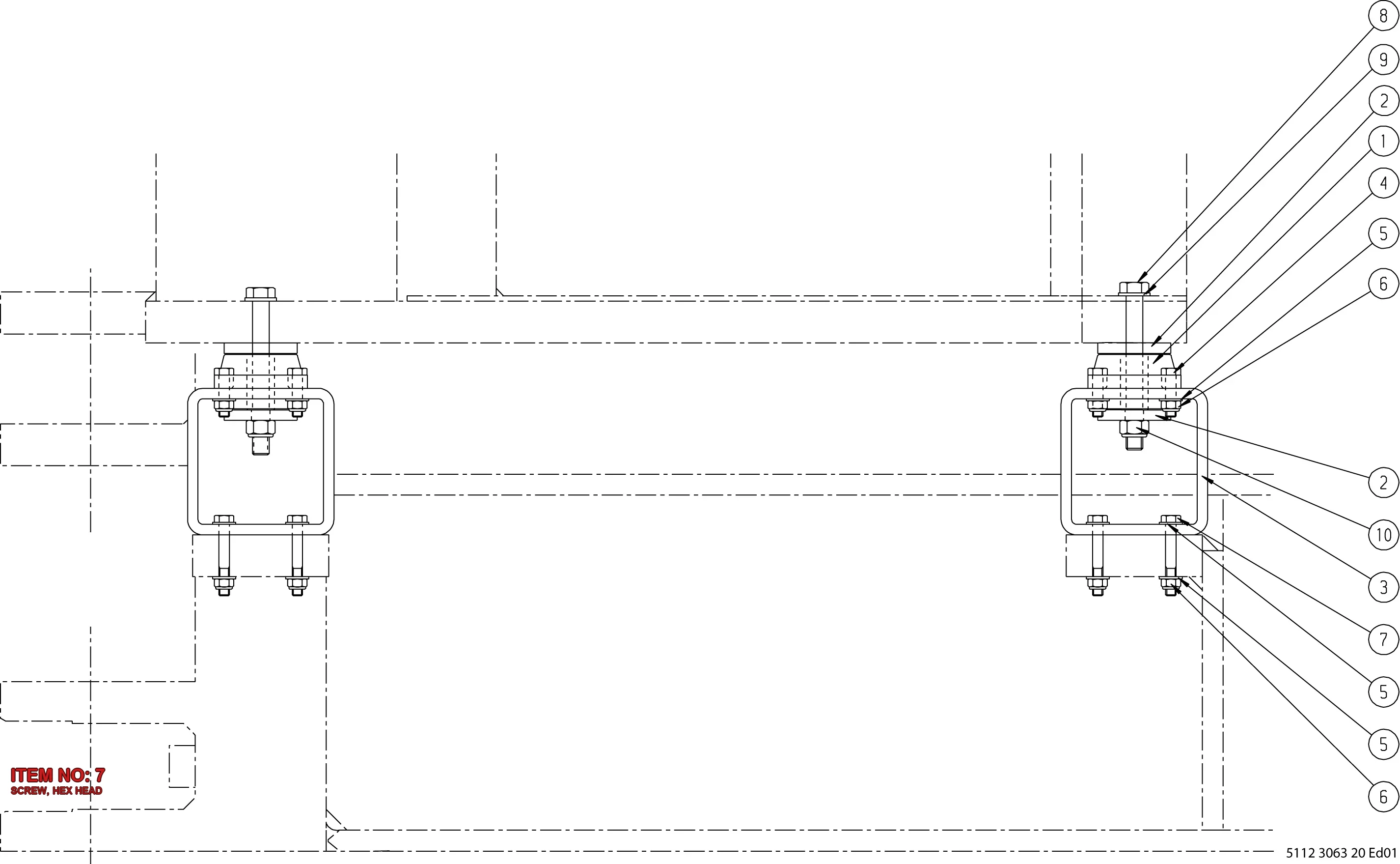 0147 1371 03 SCREW, HEX HEAD - Technical Drawing