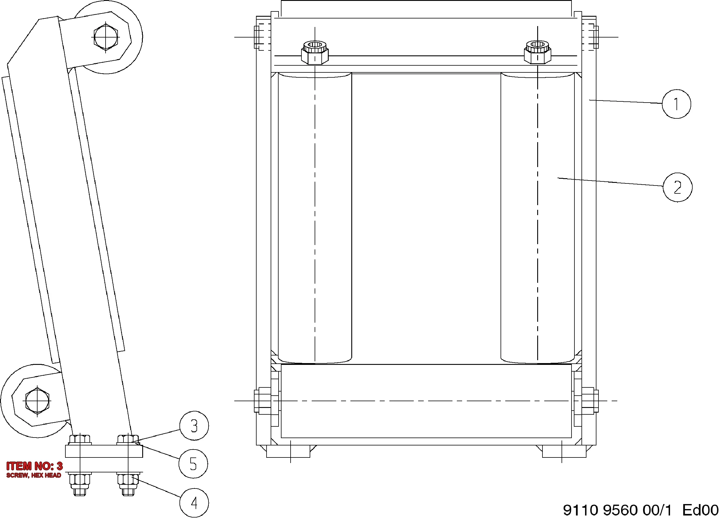 0147 1406 03 SCREW, HEX HEAD - Technical Drawing