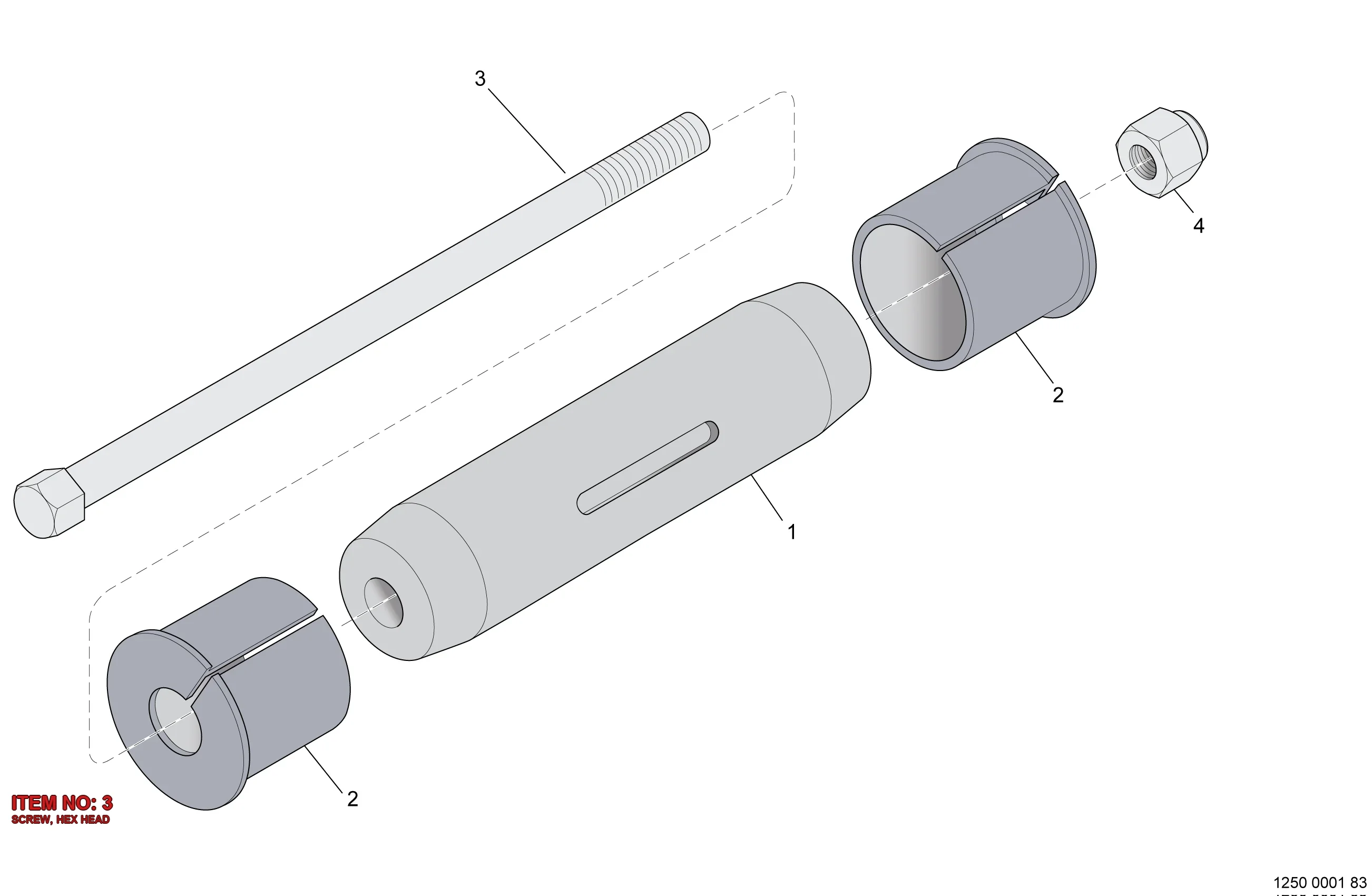 0147 1419 03 SCREW, HEX HEAD - Technical Drawing
