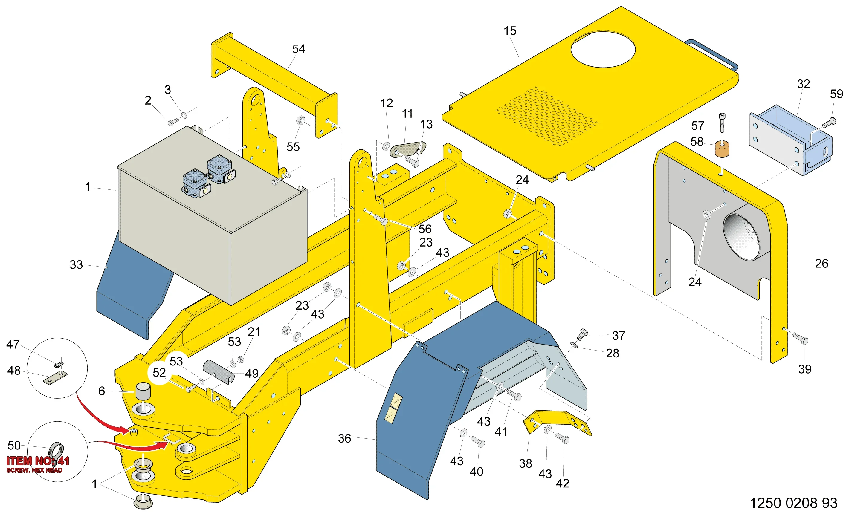 0147 1958 65 SCREW, HEX HEAD - Technical Drawing