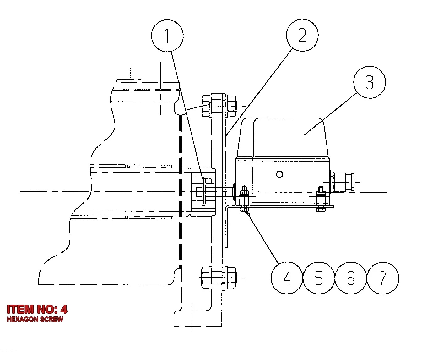 0147 1961 83 HEXAGON SCREW - Technical Drawing