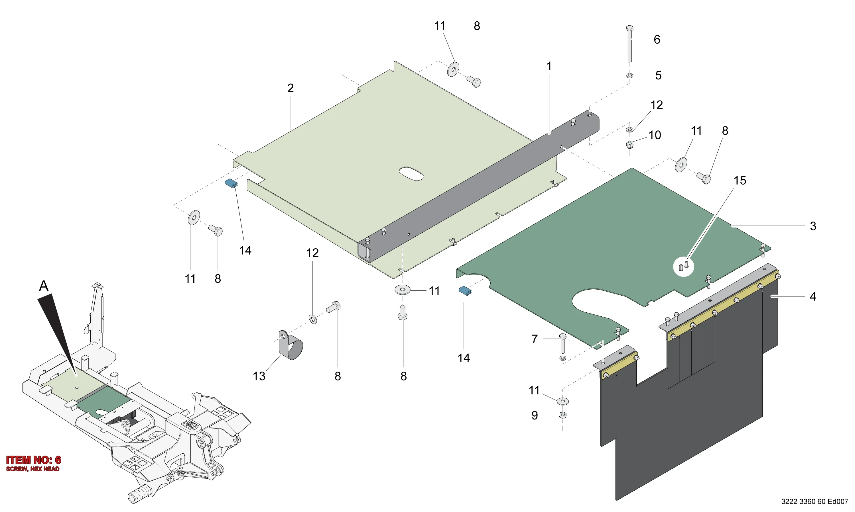 0147 1962 01 SCREW, HEX HEAD - Technical Drawing