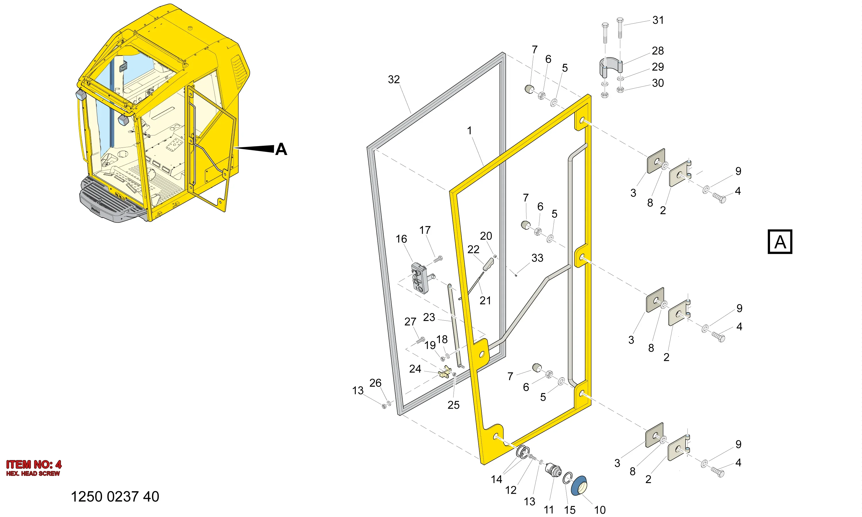 0147 1962 64 HEX. HEAD SCREW - Technical Drawing