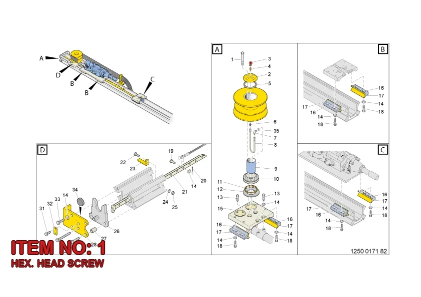 0147 1964 67 HEX. HEAD SCREW - Technical Drawing
