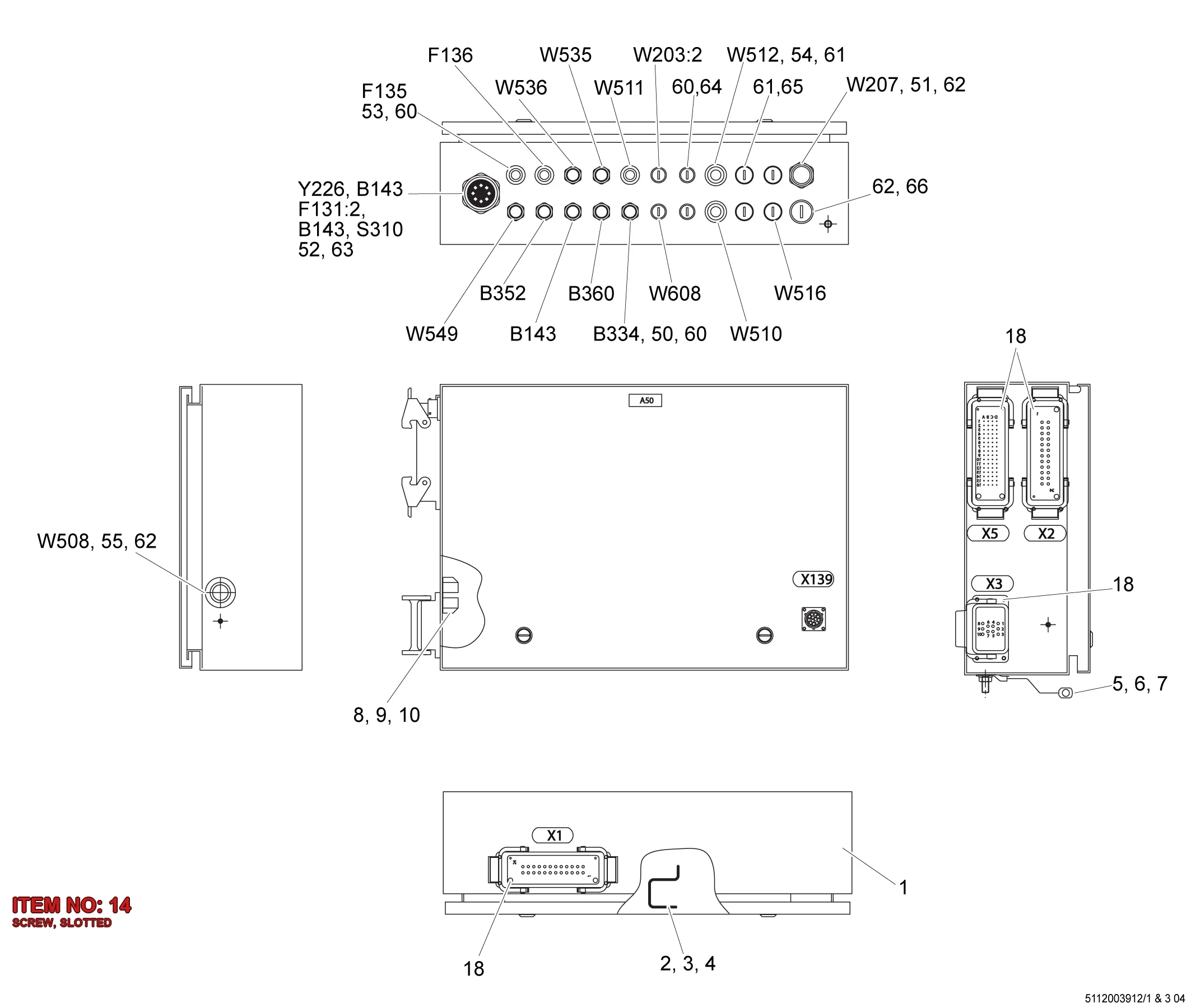 0160 6057 00 SCREW, SLOTTED - Technical Drawing
