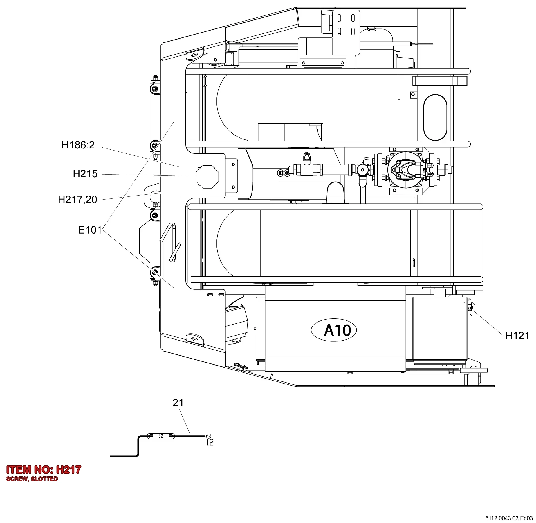 0160 6084 00 SCREW, SLOTTED - Technical Drawing