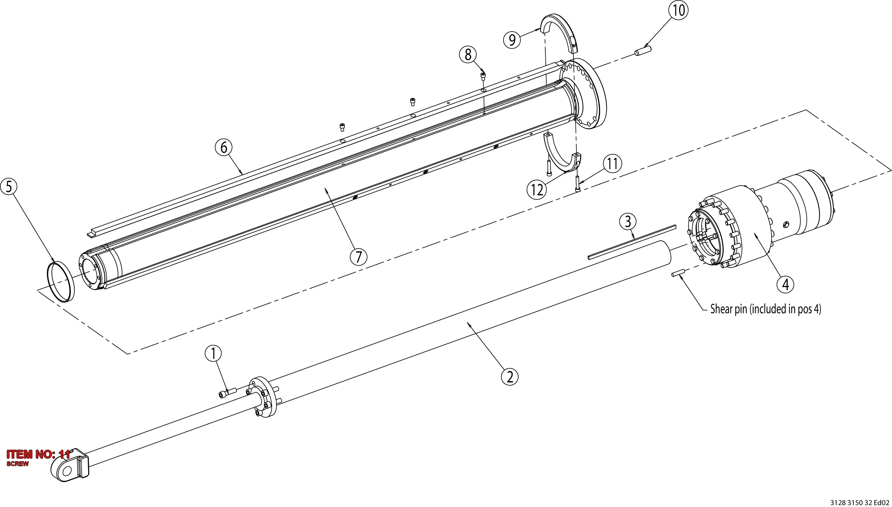 0211 1960 78 SCREW - Technical Drawing
