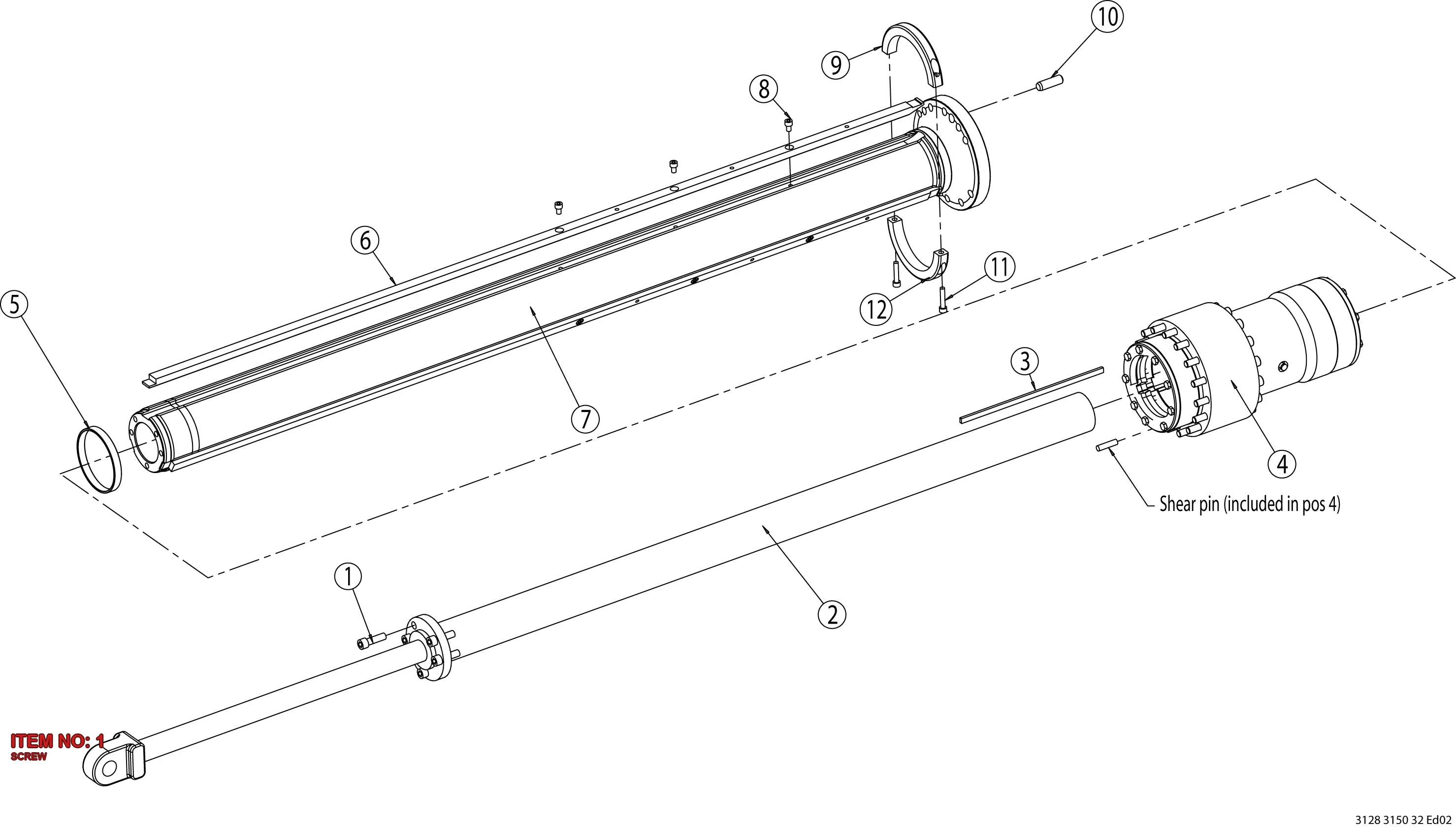 0211 1962 94 SCREW - Technical Drawing