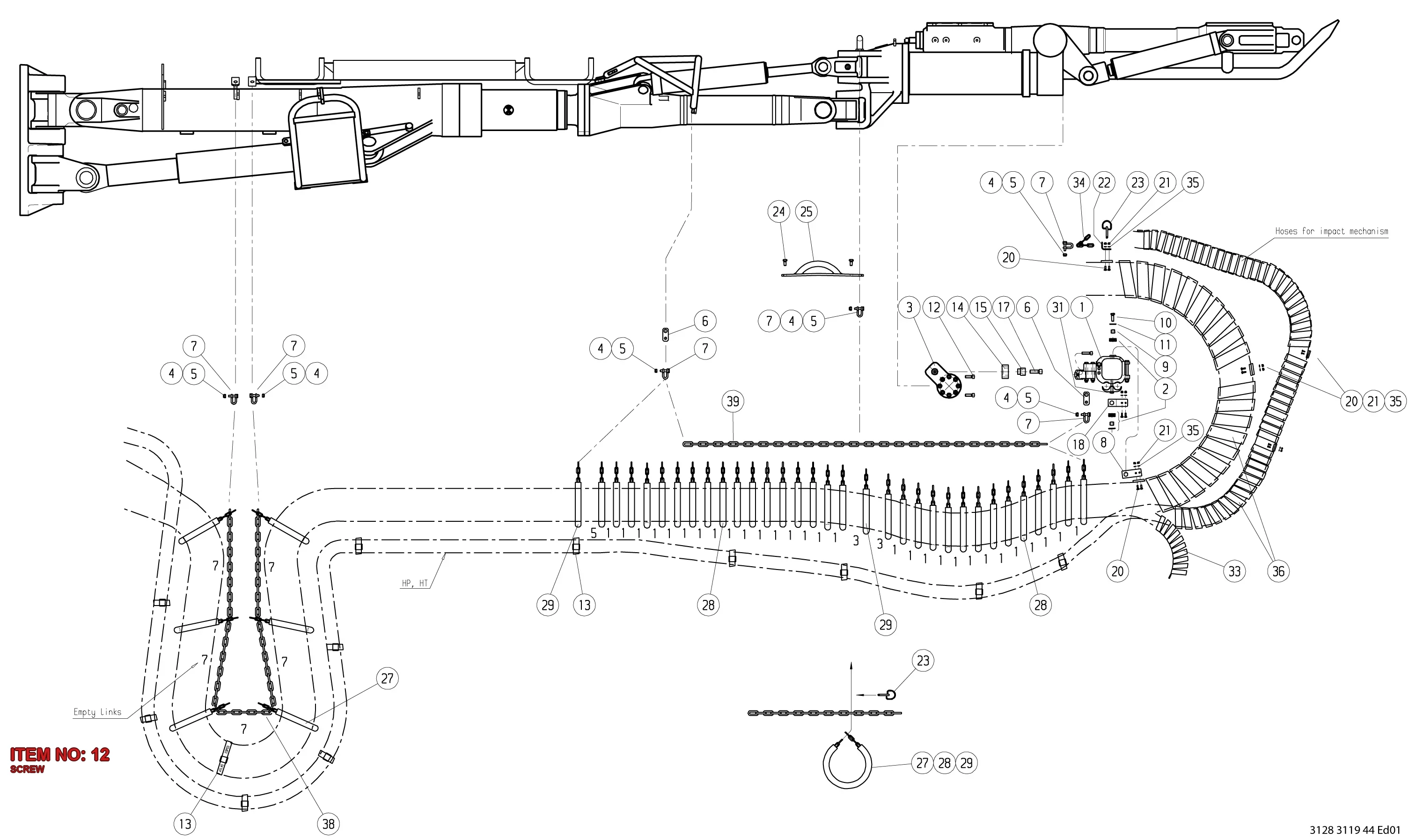 0211 1962 98 SCREW - Technical Drawing