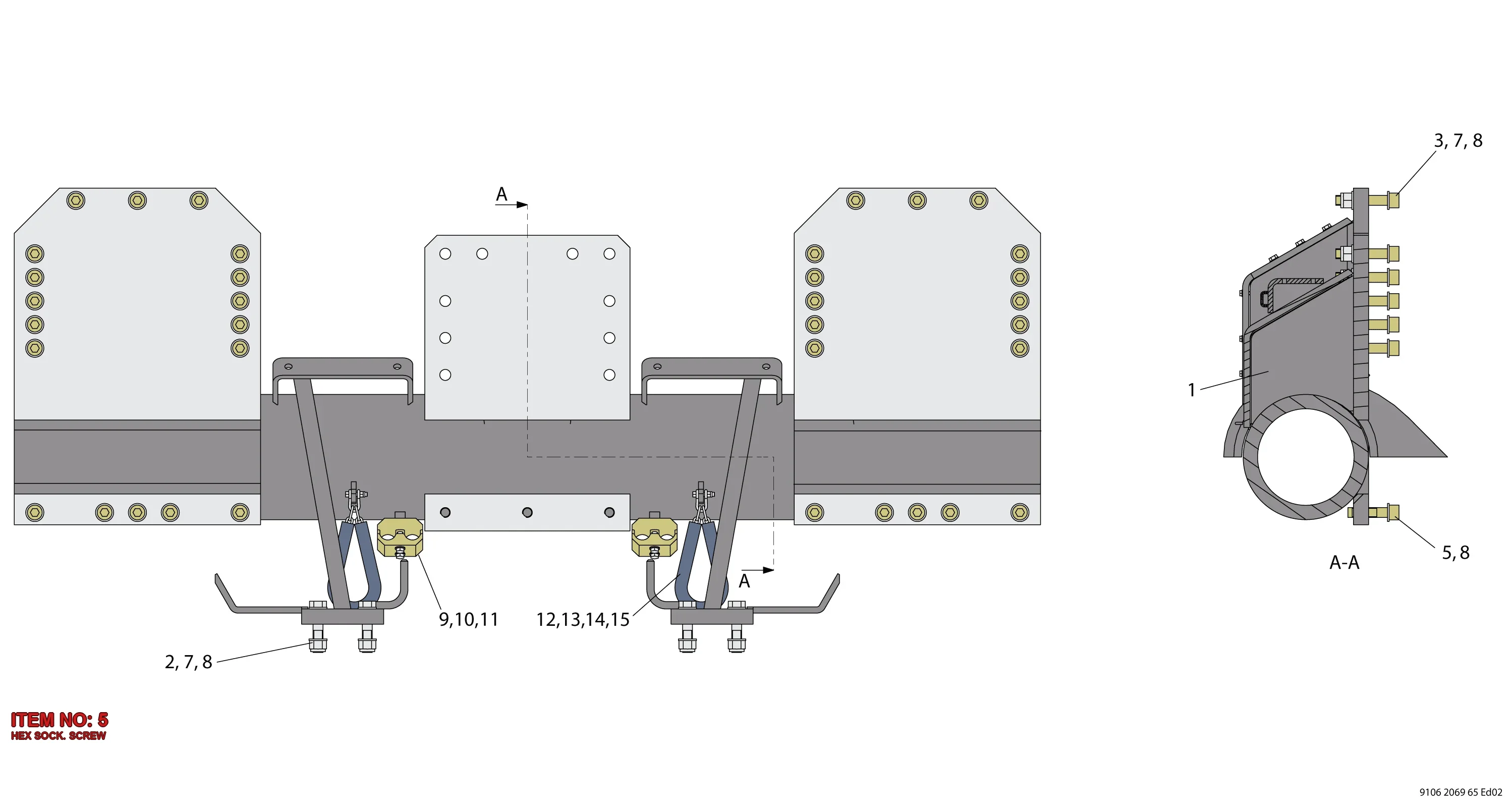 0211 1963 36 HEX SOCK. SCREW - Technical Drawing