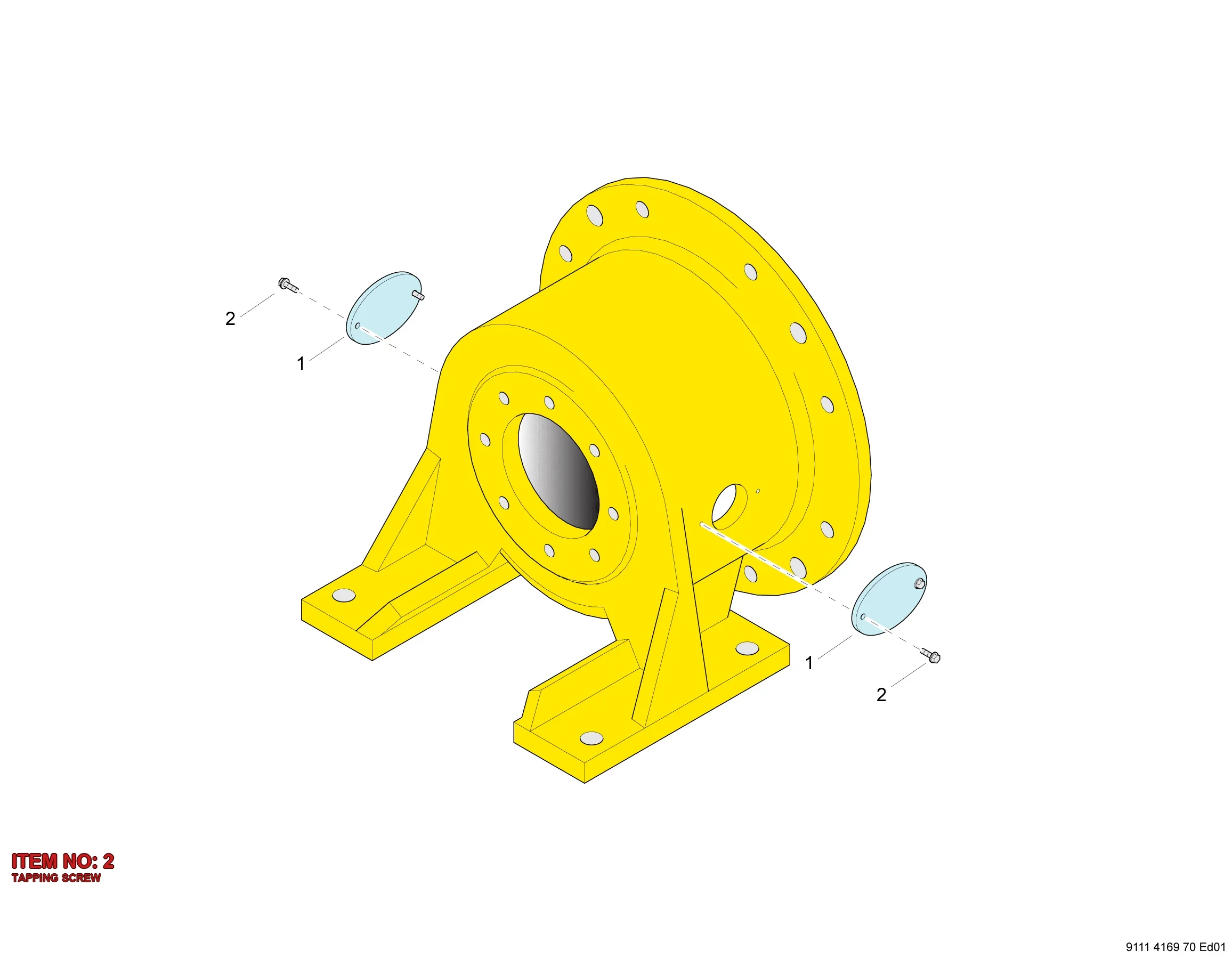 0226 0306 00 TAPPING SCREW - Technical Drawing