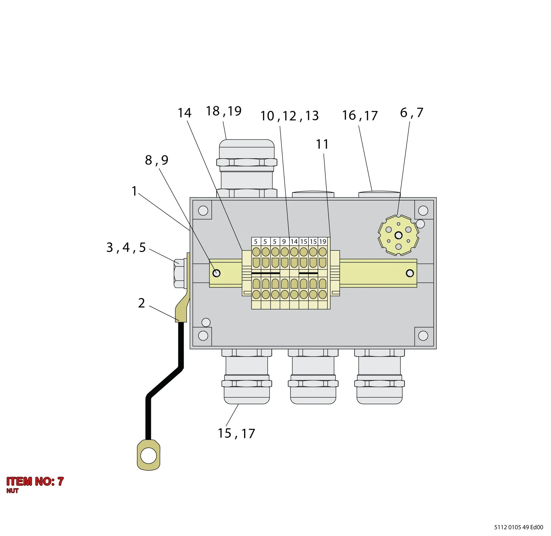 0261 1090 11 NUT - Technical Drawing