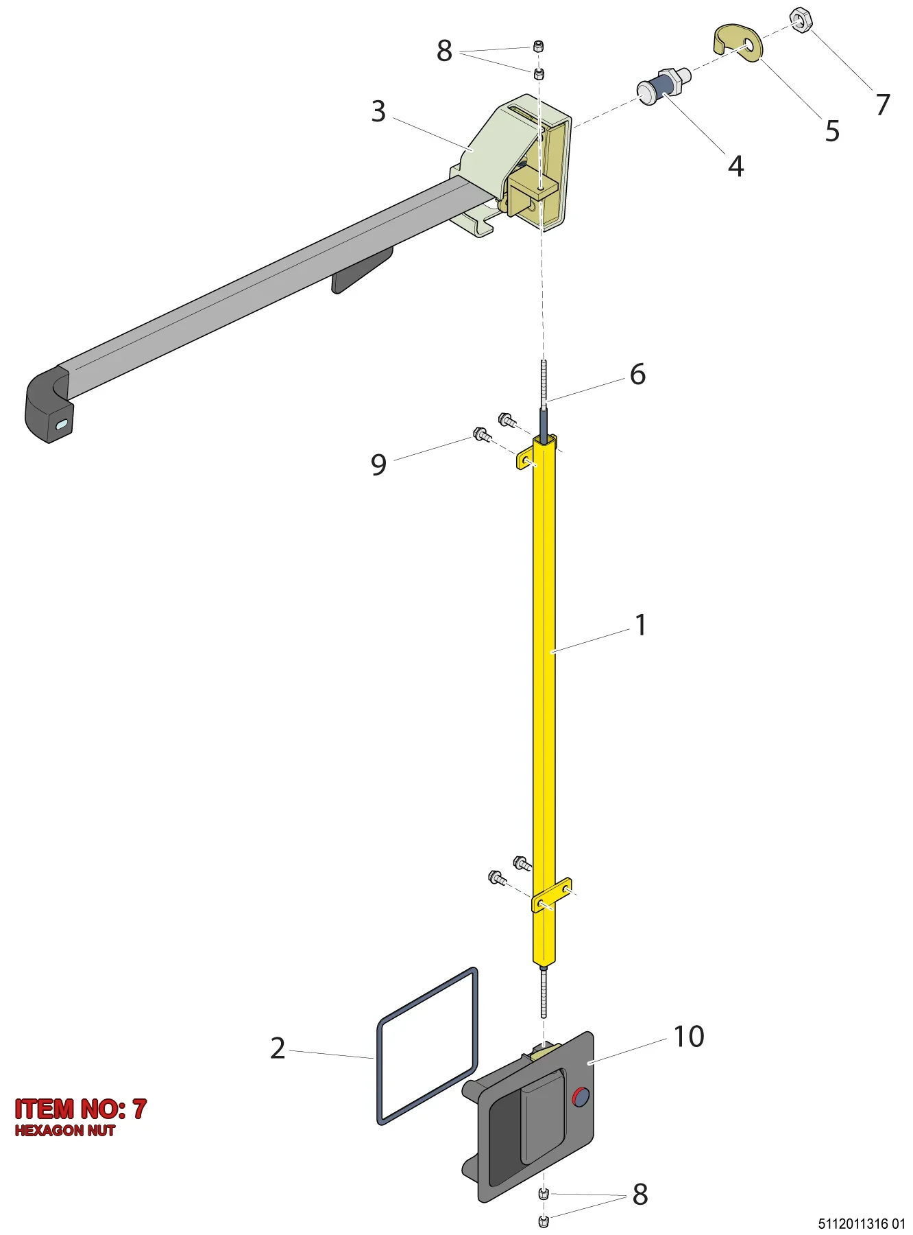 0261 1099 26 HEXAGON NUT - Technical Drawing