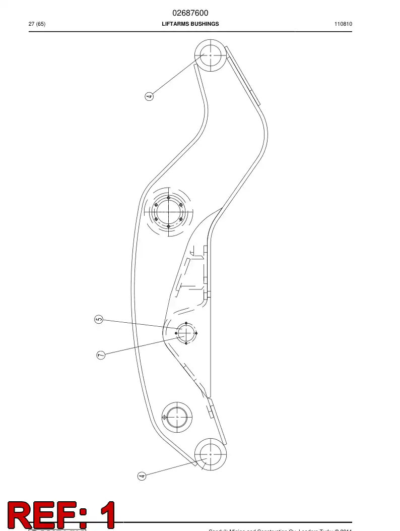 02687580 026 875 80 Lift arms machining - Sandvik Technical Drawing