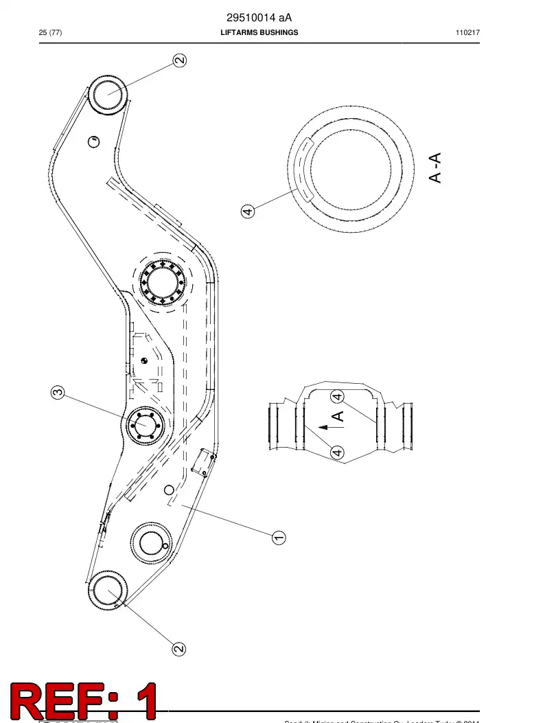 02688040 026 880 40 Lift arms machining - Sandvik Technical Drawing