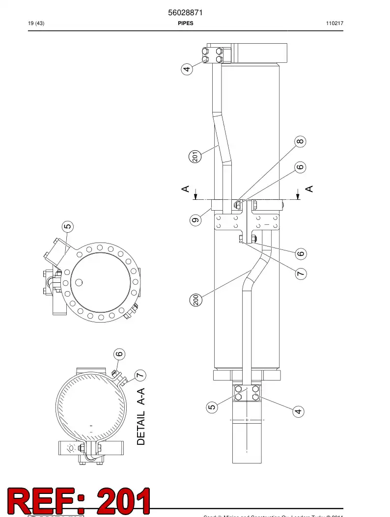 02722081 027 220 81 Tube - Sandvik Technical Drawing