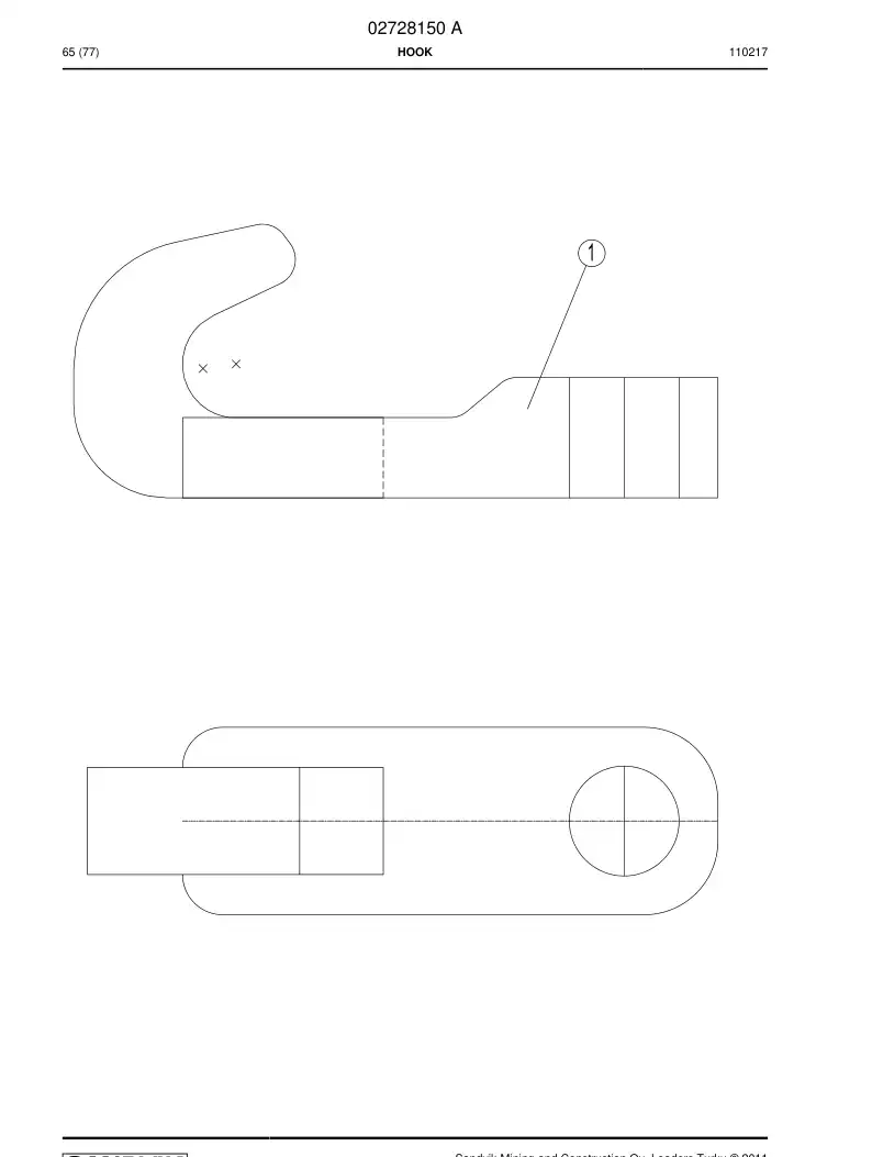 02728150 027 281 50 HOOK - Sandvik Technical Drawing