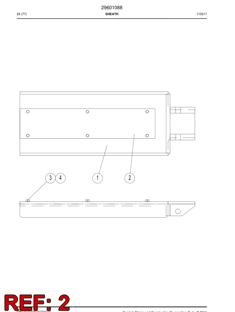 02800590 028 005 90 Rail, Slide - Sandvik Technical Drawing