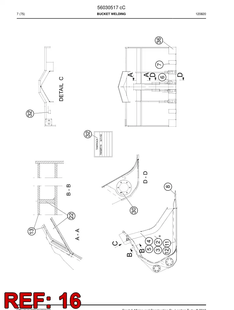 02801760 028 017 60 Support - Sandvik Technical Drawing