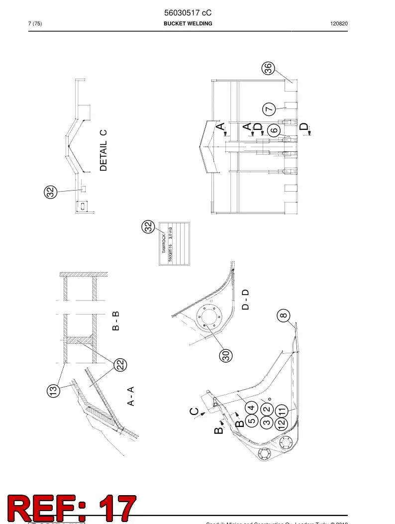 02801770 028 017 70 Support - Sandvik Technical Drawing