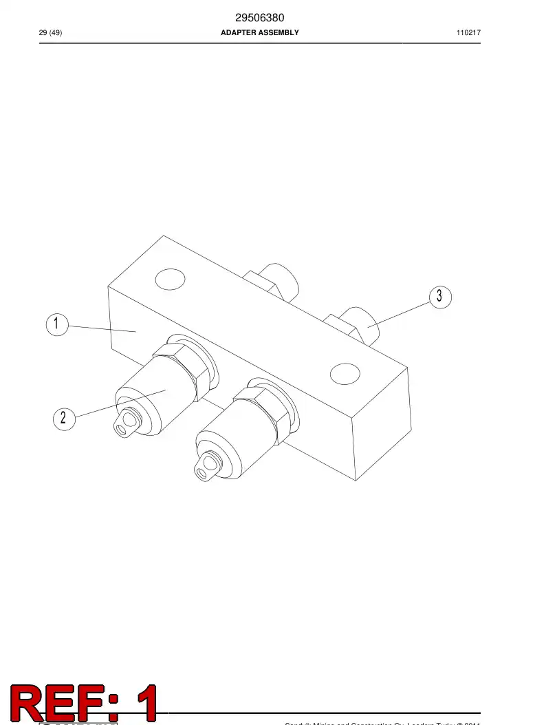 02822000 028 220 00 Hydraulic block assembly - Sandvik Technical Drawing