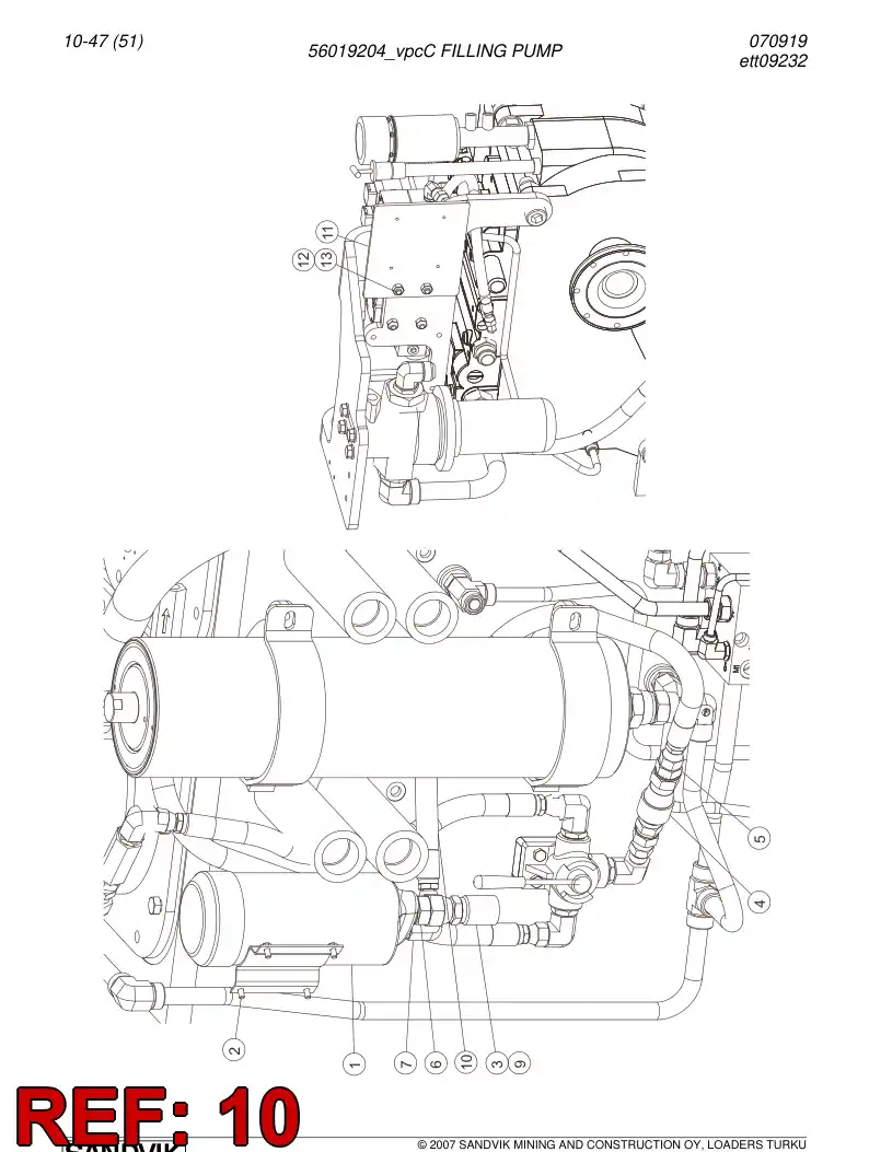 02825650 028 256 50 Hydraulic hose - Sandvik Technical Drawing