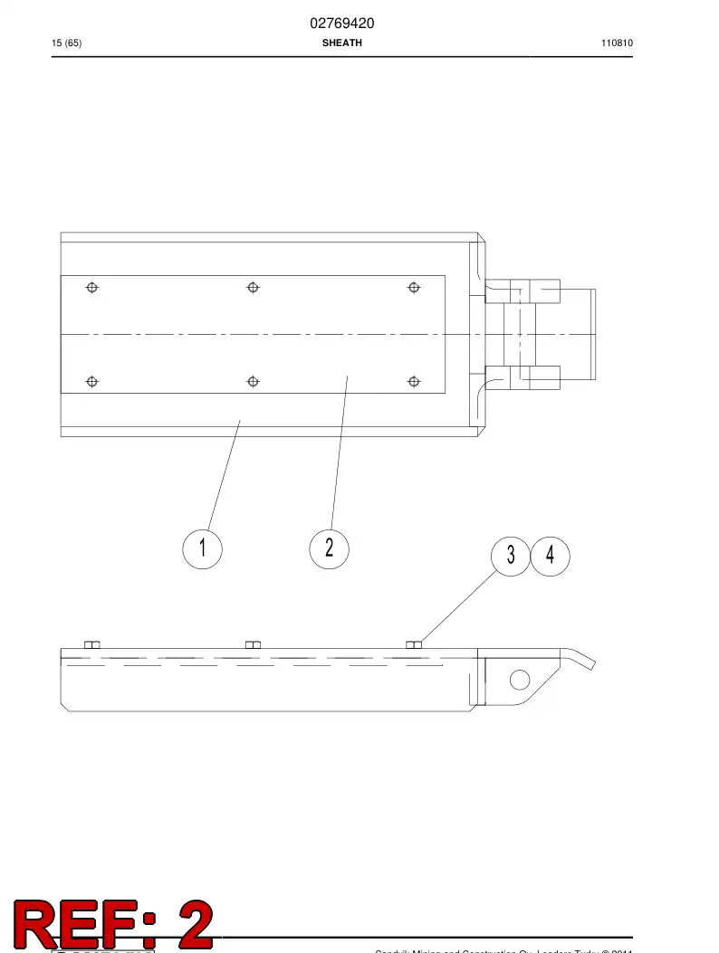 02833460 028 334 60 Slide rail - Sandvik Technical Drawing